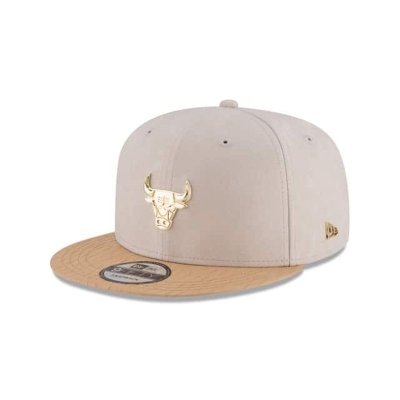 Brown Chicago Bulls Hat - New Era NBA Gold Badge 9FIFTY Snapback Caps USA5837920